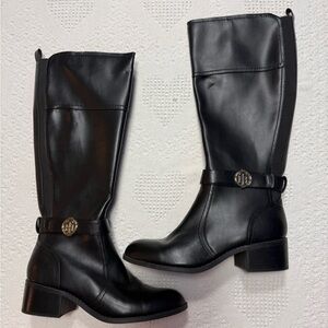 Tommy Hilfiger Dryft Riding Black Leather Boots (9)